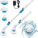 Spin Scrubber, 360 Cordless Tub and Tile Scrubber, Multi-Purpose Power Surface Cleaner with 3 Replaceable Cleaning Scrubber Brush Heads, 1 Extension