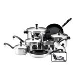 Farberware Classic Series 15 Piece Cookware Set in Stainless Steel, Silver