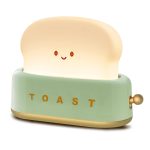 QANYI toaster lamp, Rechargeable with Smile Face Toast Bread - Small Night Light for Bedroom, Bedside, Living room.