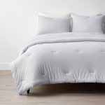 The Company Store Company Cotton 2-Piece Light Gray Cotton Jersey Knit Twin/Twin XL Comforter Set