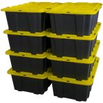 Lifetime Appliance (8 Pack) 12 Gallon Plastic Storage Bin Tote Organizing Container with Ultra Durable Secure Latching Lids, Stackable, Extra