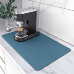 Coffee Maker Mat for Countertops: Coffee Mat Absorbent Coffee Bar Mat for Kitchen Hide Stain Rubber Backed, 12" x 17" Coffee Bar Accessories Fit