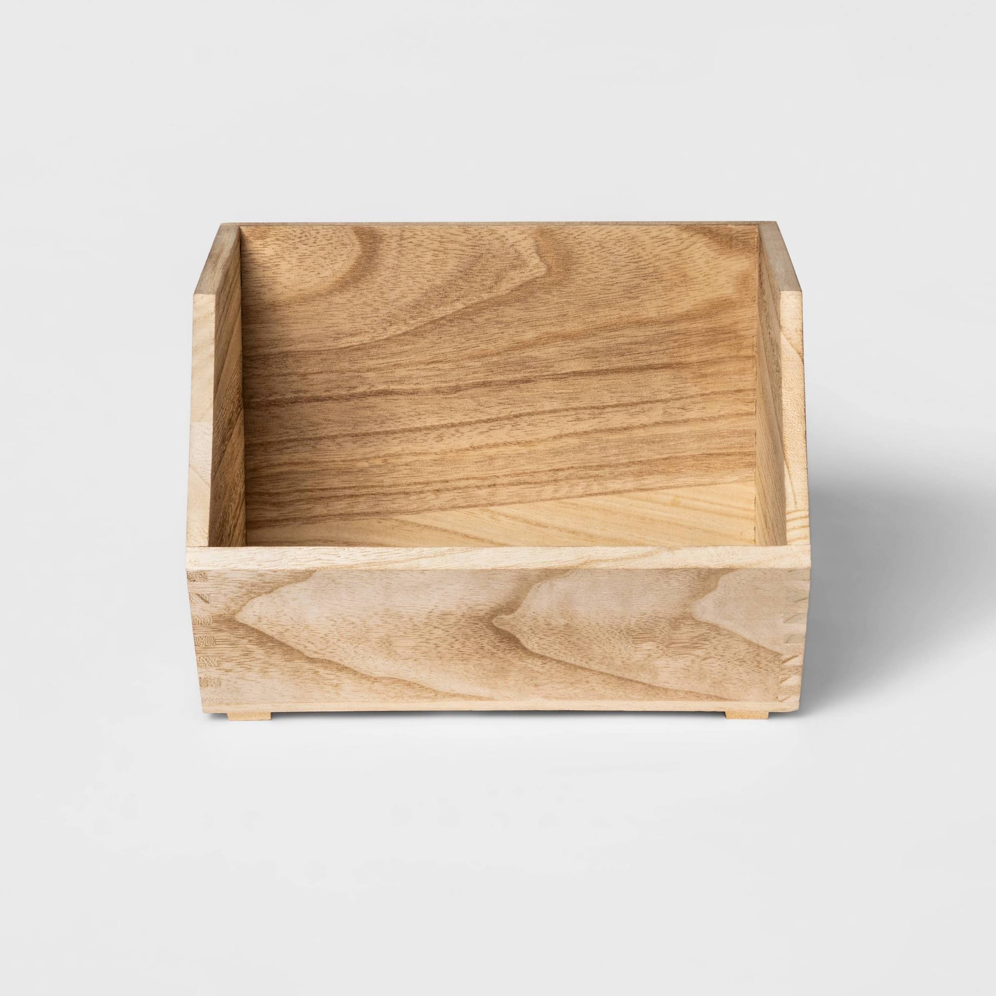 7df9c1224b672409055bb9b824318a8135e35bb173bddb6f2fc554bbc626997a.jpg Circo Large Wood Storage Bin - Natural - Image 1