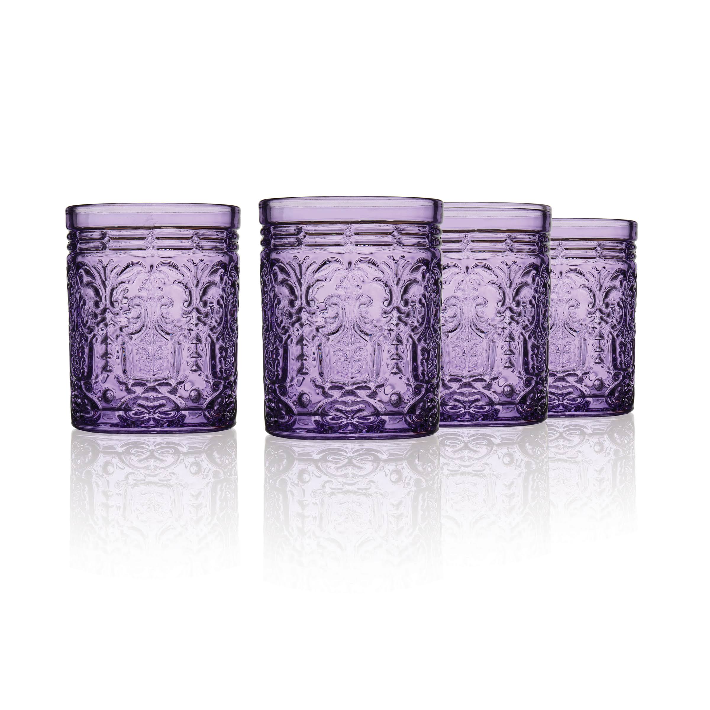 7e193072868520a035ac4db0fa1531e43dd8a15bd7446b197b20d4dae601866f.jpg Godinger Jax Double Old Fashion Glass - Grape - Set of 4 - Image 1