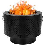 STBoo 15 inch Pellet Fire Pit for Outside with Portable Carrying Storage Bag, Smokeless Fire Pits Outdoor Wood Burning, Low Smok