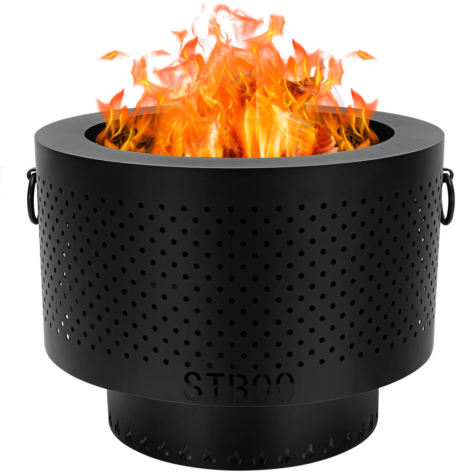 7e1bc80ea0674c9c1f64bf88791e8ffbf0a32e0a945f8f72189a1fa19e1eb52e.jpg STBoo 15 inch Pellet Fire Pit for Outside with Portable Carrying Storage Bag, Smokeless Fire Pits Outdoor Wood Burning, Low Smok - Image 1