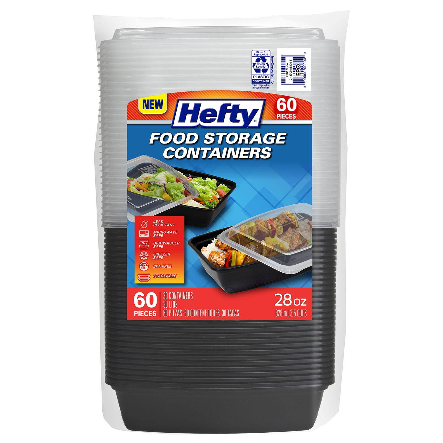 7e3085a35be90b12a98b401e8477facd73b0ef7a6a66c689fe11cc0d58bbc38c.jpg Hefty Food Storage Container (28 oz. 30 ct) - Image 1