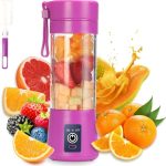 Portable Blender Cup,Electric USB Juicer Blender,Mini Blender Portable Blender for Shakes and Smoothies, juice,380ml, Six Blades Great for Mixing
