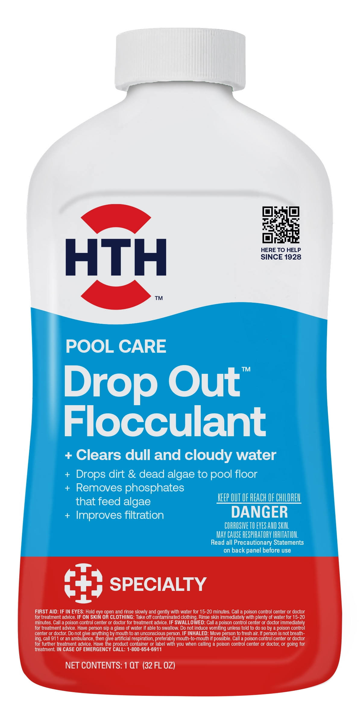 7e429e68e84593e747c1d9d1ec64ebc453e8ed20633db4bbf572a4edb32901f8.jpg Hth Pool Care Drop Out 1 Qt. Liquid Flocculant - Image 1