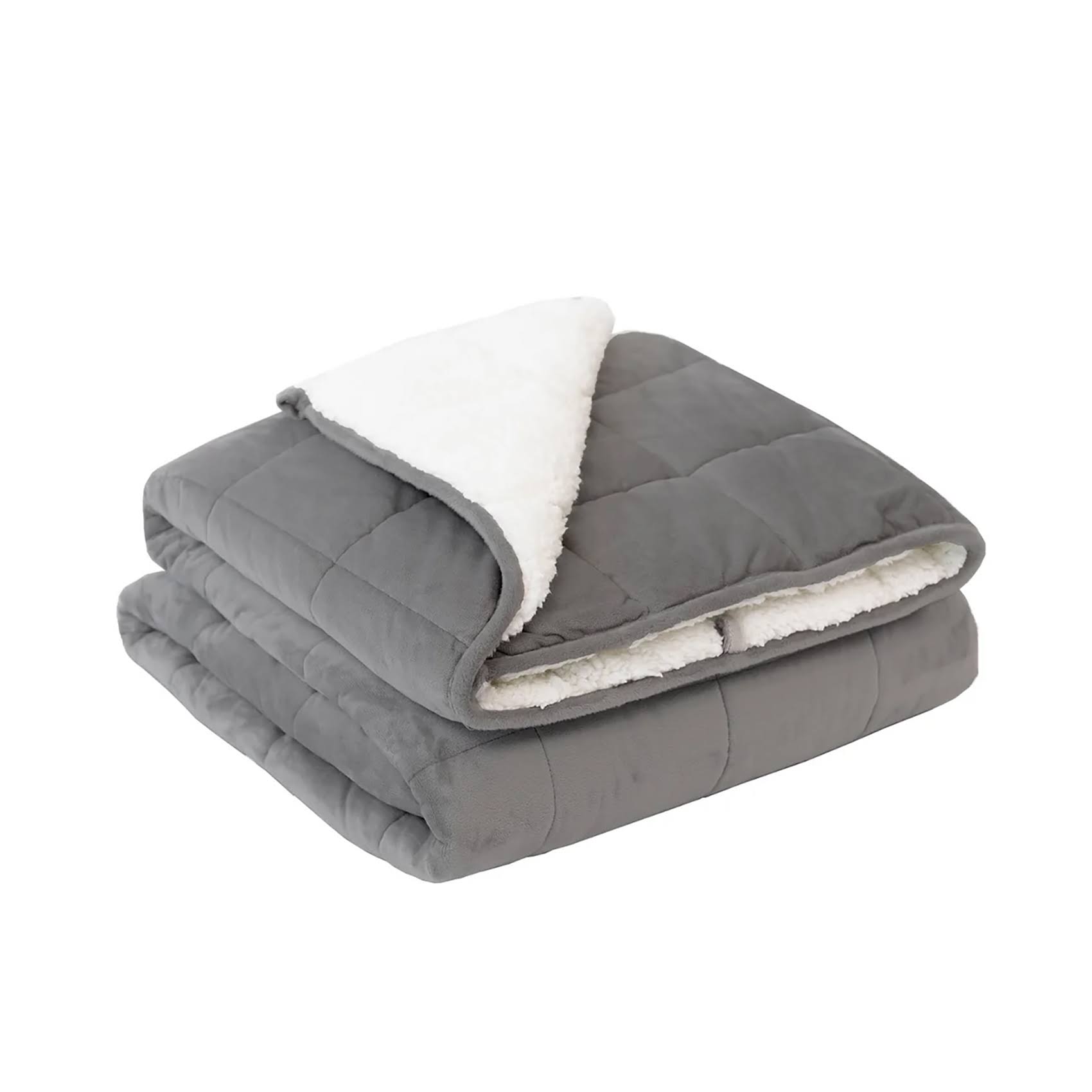 7e44b2af7e26c8c08c7df6034f9dc30bf2f2c5ca52455b0f775736b704c59acb.jpg Luna Sherpa Fleece Weighted Blanket - Dark Grey - Image 1