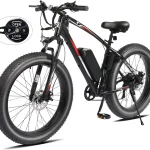 PEXMOR Electric Bike for Adult, Electric Mountain Bike 500W 48V 13AH Removable Battery, 26" Fat Tire Ebike Electric Bicycle 20MPH Snow Beach E Bike W/Shimano 7 Speed Lockable Suspension Fork
