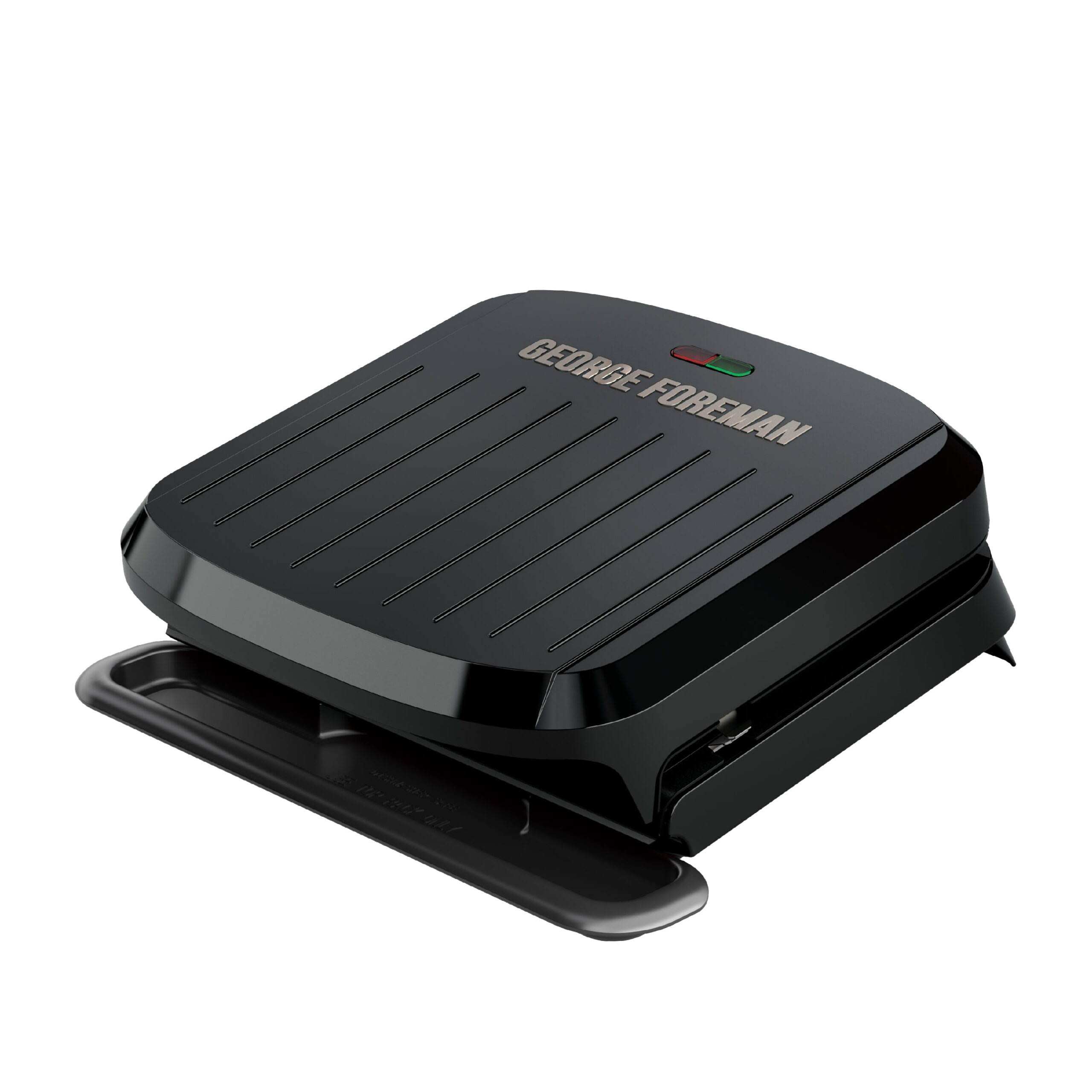 7e6ba7b53e1dea9a2afb087017a2584fb3c1952783d9fb9e40f03b62c2240096.jpg George Foreman 4-Serving Removable Plate Grill and Panini, Black, GRP1065B - Image 1