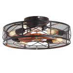 18.9 in. Indoor Black Smart Ceiling Fan with Timer, 6-Speed Adjustable and Remote