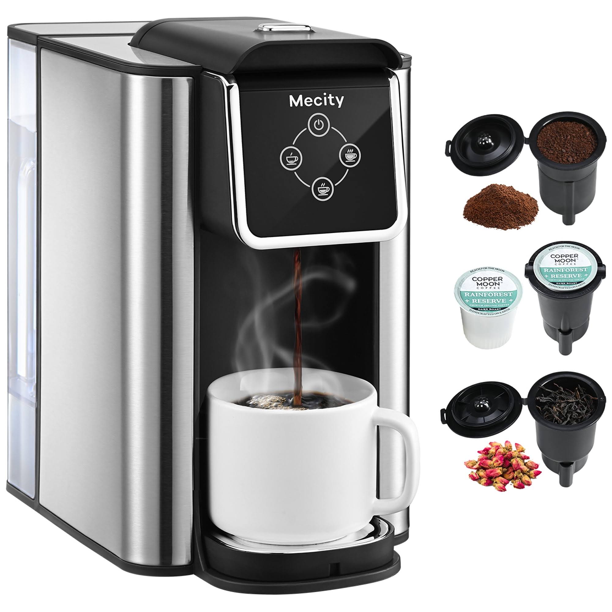7e982b3f0bce606ea94a4584c20dd7f47d981ec6cfedbb0e469adf96e337a459.jpg Mecity Coffee Maker 3-in-1 Single Serve Machine for K-Cup Capsule Pod Ground Coffee Brewer Loose Tea - Image 1