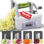 Mueller Pro Multi-Blade Spiralizer, Zucchini Noodle Maker, Vegetable Slicer Zester Chopper Dicer, ProQuality, Only Model to Make Round Veggie Pasta,