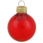 8ct Clear Red Glass Ball Christmas Ornaments 3.25 inch (80mm)