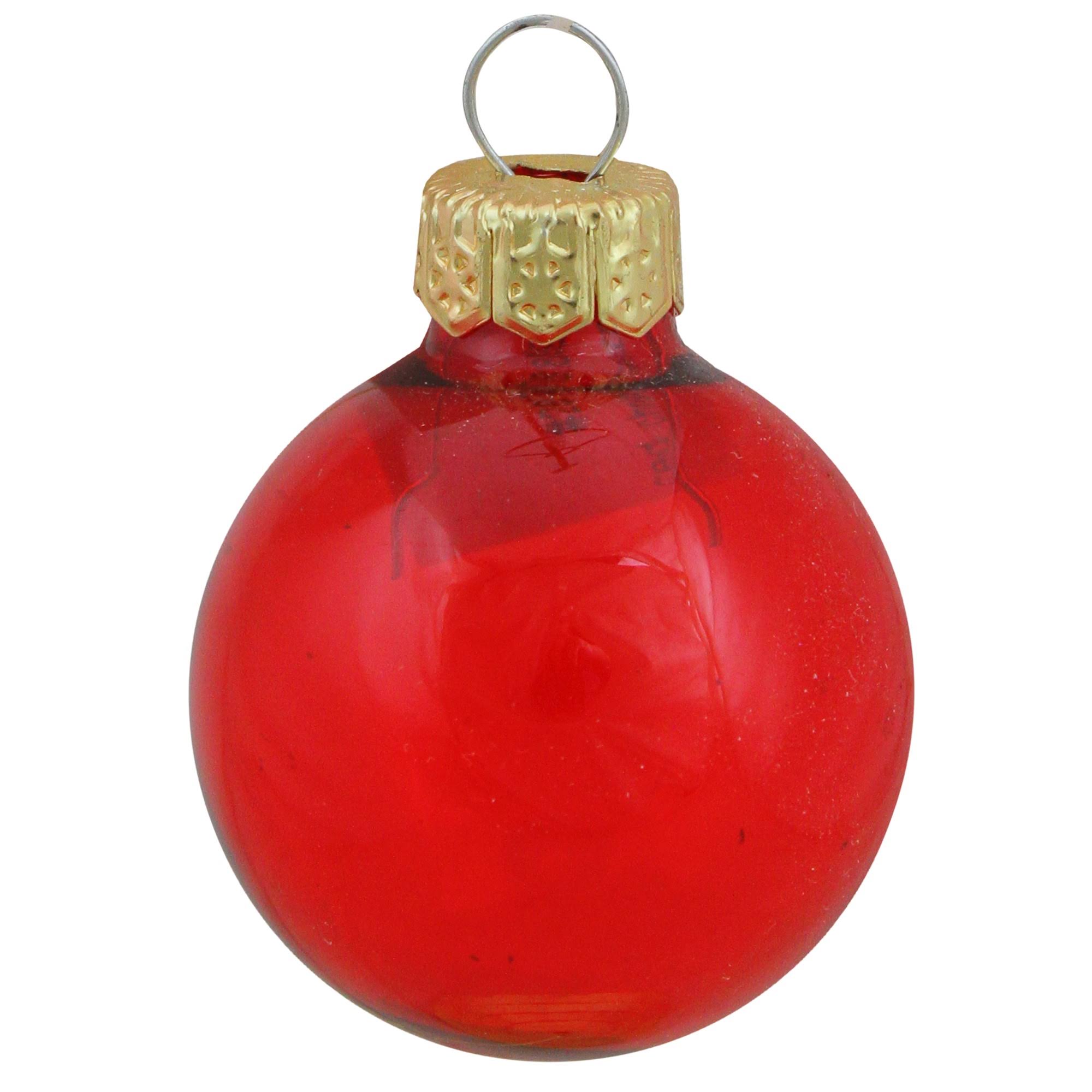 7ec2f047aceeacfc8f66307bb8501bbe799b318138b41e1224fedad7ae707799.jpg 8ct Clear Red Glass Ball Christmas Ornaments 3.25 inch (80mm) - Image 1
