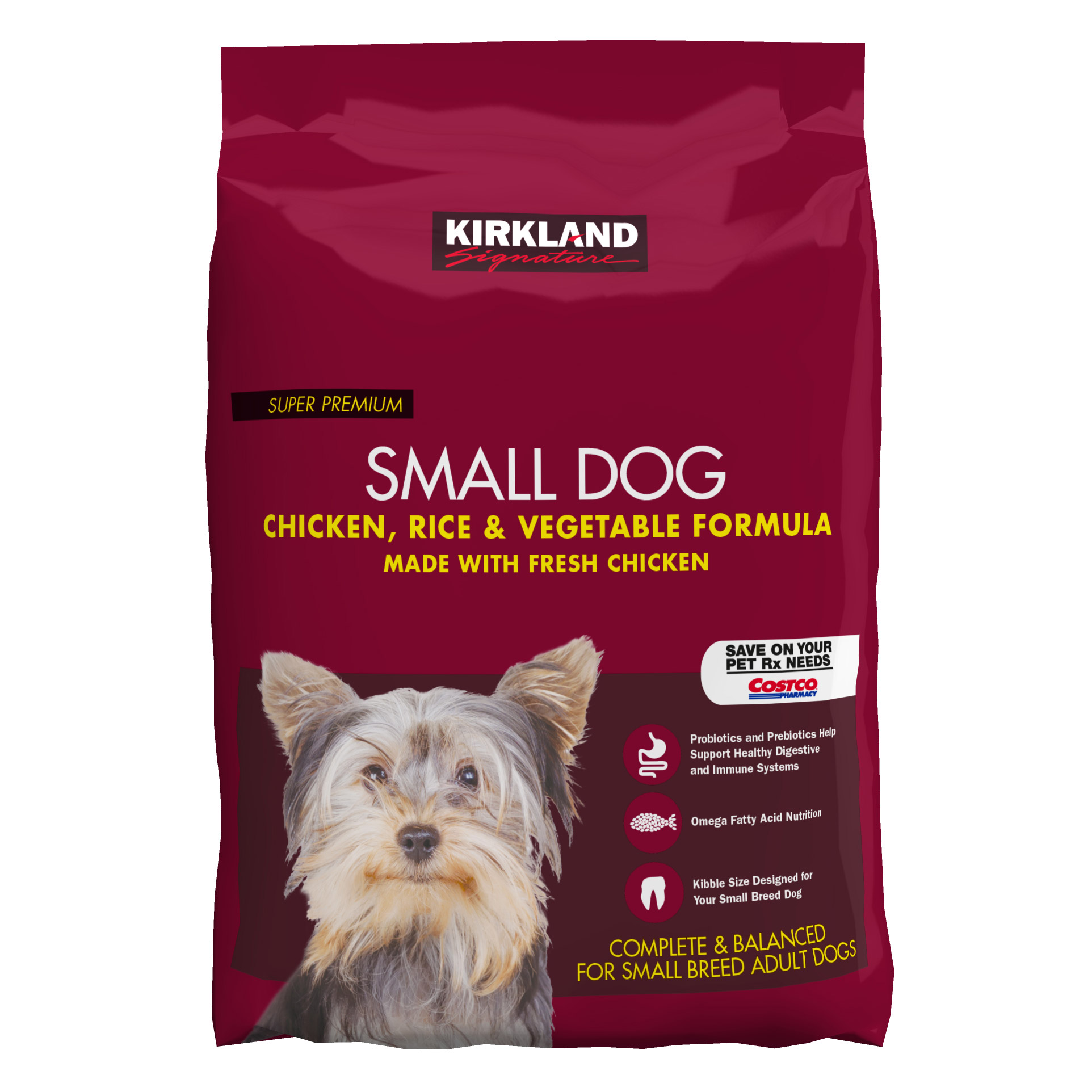 7eea48fdb6b5a10b47317d2154f6966fb68d1110a87818802680a5f4ec4782e0.jpg Kirkland Signature Small Formula Chicken & Vegetable Dog Food 20 lb - Image 1