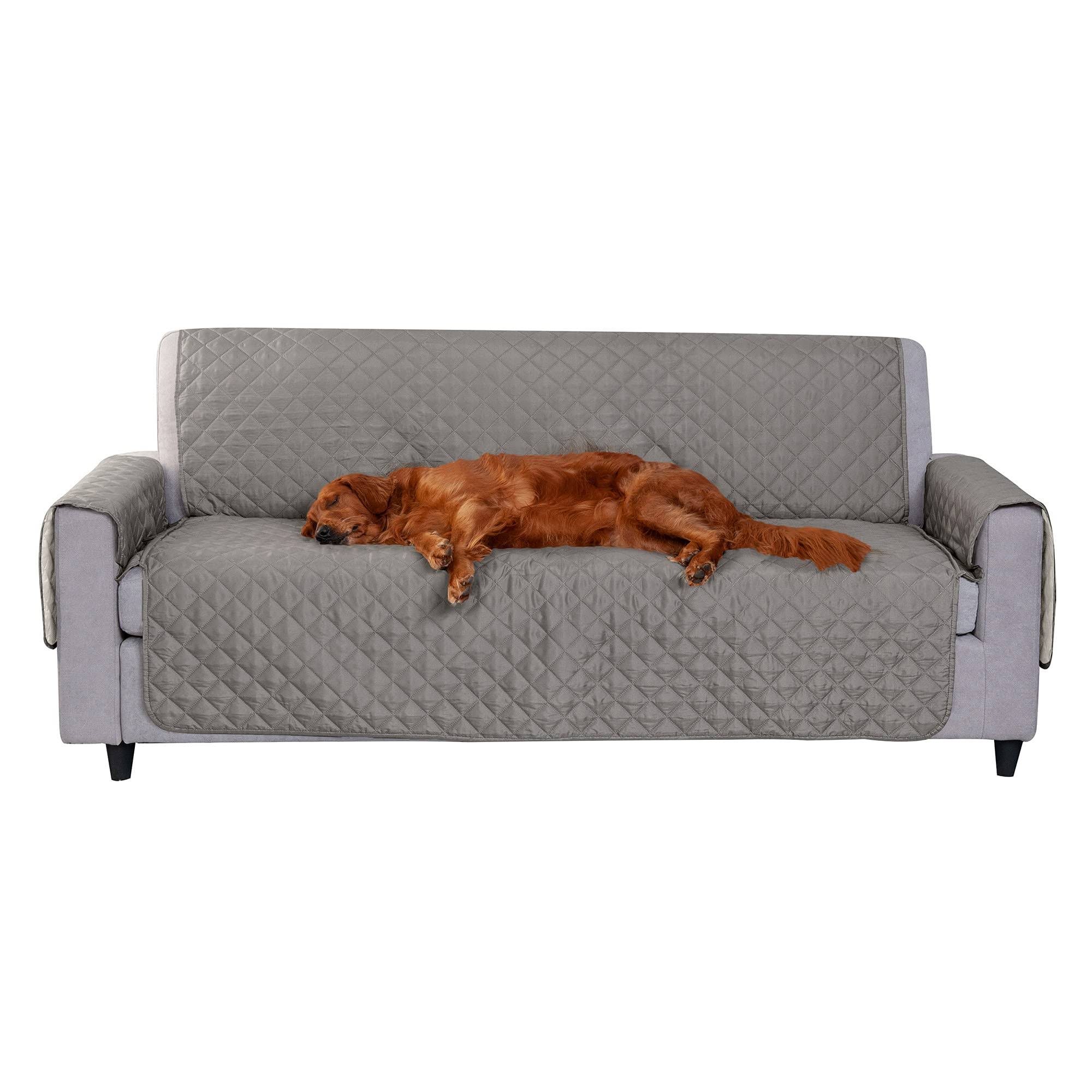 7eeb045dfe7d45730b639fe0a0e12a25fdcdb92492ff3ba79f422c32bb7a3666.jpg FurHaven Reversible Water-Resistant Furniture Protector Gray/Mist Sofa - Image 1