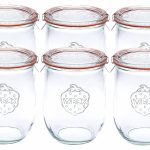 Weck 745 Tulip Jar - 1 Liter Set of 6 Clear
