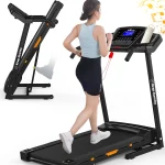 FYC Folding Treadmill for Home with Incline 3.5HP 330 lb Weight Capacity Portable Electric Treadmill with Bluetooth, 12 Preset Programs Exercise Running Machine Easy Assembly Orange