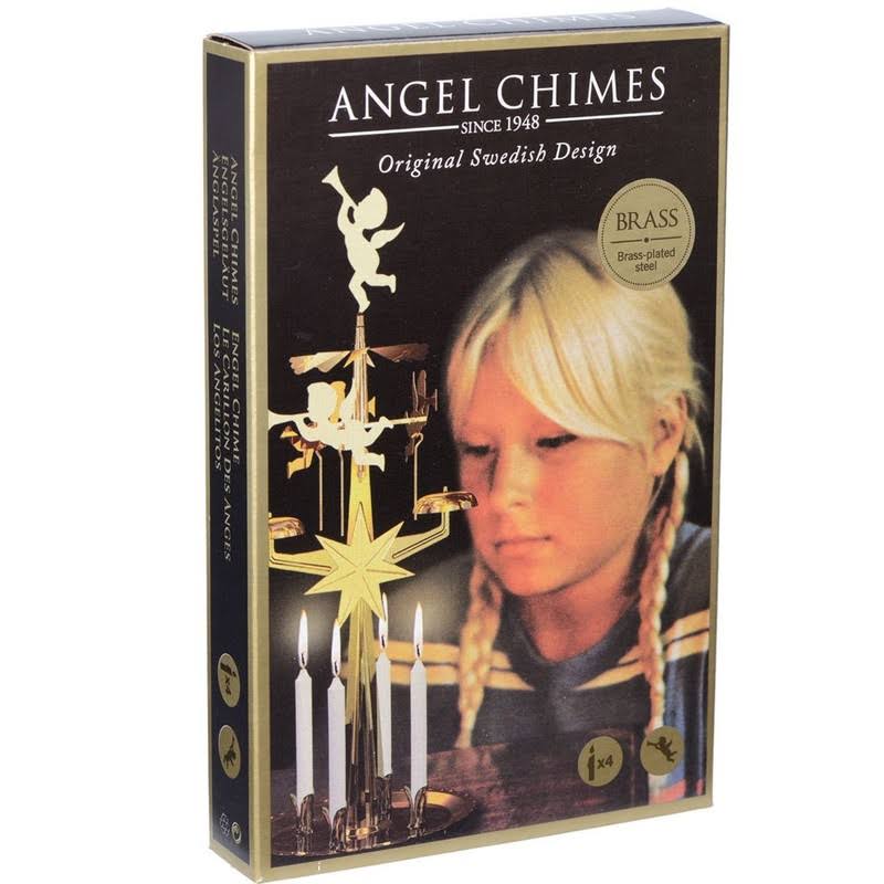 7f17aa7263cc775d00c34384391cb0e5b443653eb98fab1b66a2046252656d0d.jpg Angel Chimes - Original Swedish Christmas Decoration - with 4 Candles - Image 1