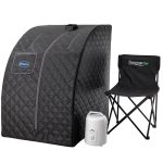 Durasage Lightweight Portable Personal Steam Sauna Spa for Relaxation at Home, 60 Minute Timer, 800 Watt Steam Generator, Chair Included (Black)