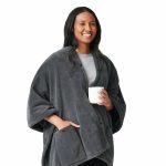 Sunbeam Cordless, On-The-Go Electric Heated Throw Blanket, Slate Gray