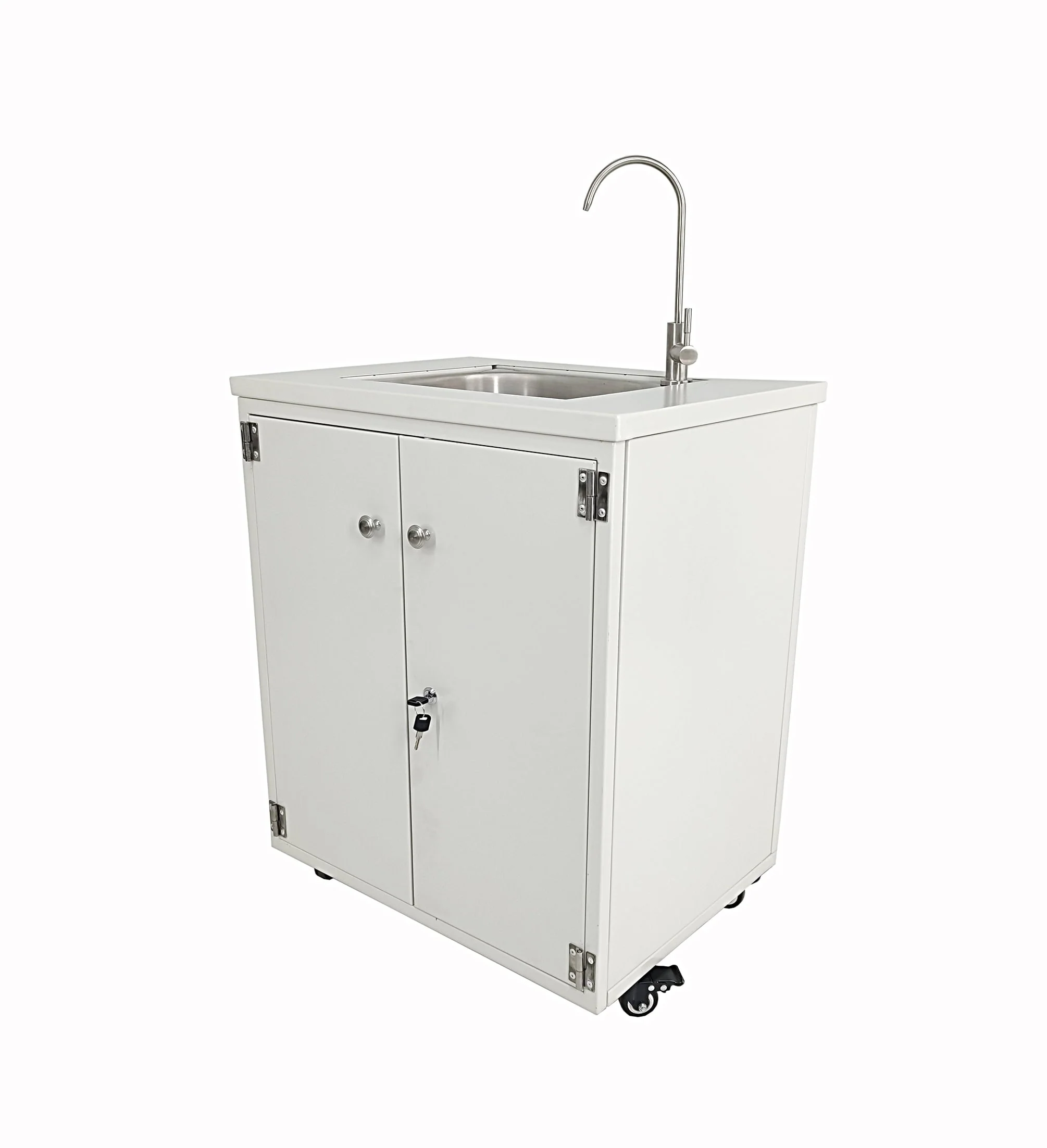 7f370ec58eab4a3055a23be1d42702ba4ffe969f590614a8ed77feef5281d737.webp Cabinet Portable Sink Self Contained Hand Wash Station Mobile Sink Water Fountain Water Supply 110V/12V Powered Built - in Pump Water Jugs NOT Included 24 X 18 X 30" CABINET SIZE 10094 - Image 1