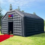 OZIS 20ft Black Inflatable Night Club Disco Cube Gazebo Event House with Logo Area Portable Large Inflatable Party Tent for Parties, Shows, Events,