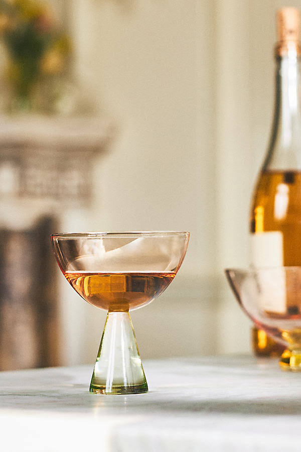 7f772cbd780f4f46c4778898bf171c633059676d328f0f28cf4135b748f31e1e.jpg Ramona Coupe Glasses, Set of 4 by Anthropologie in Orange, Size: S/4 Coupe - Image 1