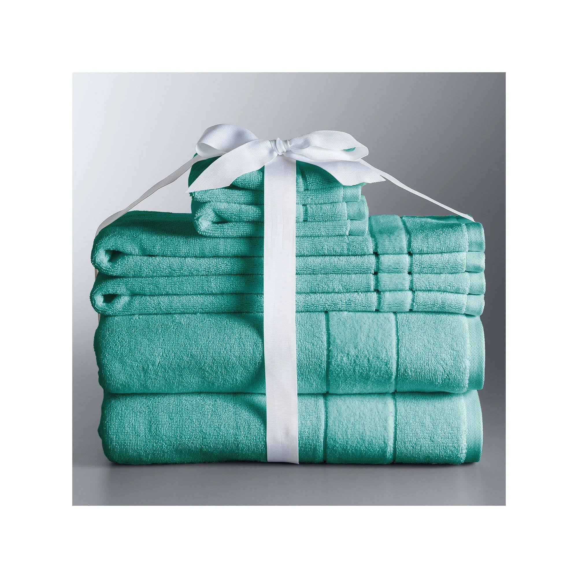 7fa93153c81e2bd2647c7c80b75104579d37819c1d5ff29513694b455f25b47b.jpg Simply Vera Vera Wang 6-Piece Turkish Cotton Bath Towel Set Blue 6 PC Set - Image 1