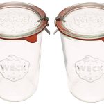 Weck Canning Jars 743 - Weck Mold Jars Made of Transparent Glass - Eco-Friendly Canning Jar - Storage for Food, Yogurt with Air Tight Seal and Lid - 3