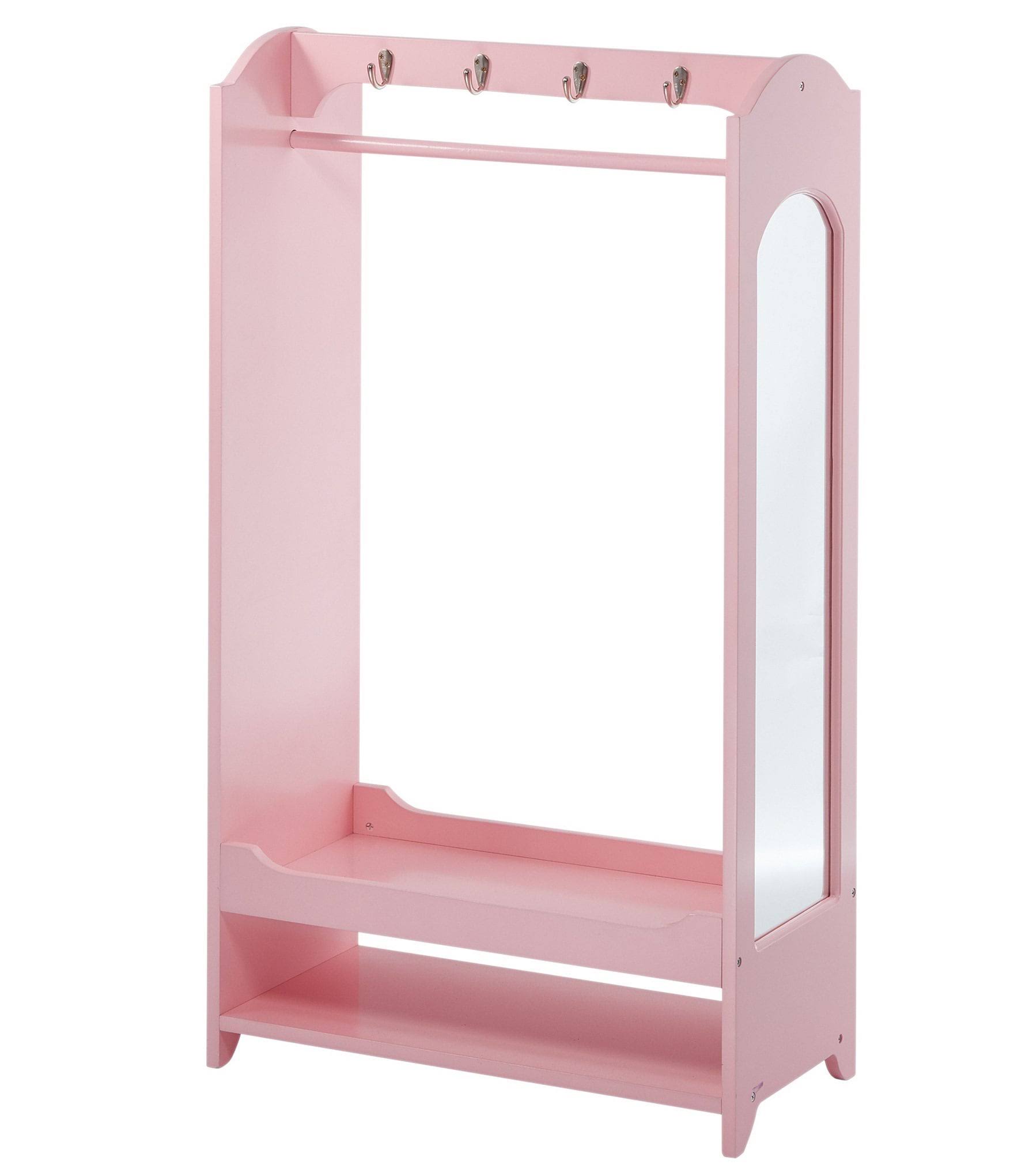 7fb57c09d520807a9aaf263178b2b124da21bdcecdaa6936e0991b0753aad0b6.jpg Teamson Kids - Windsor Dress Up Unit with Hooks - Pink - Image 1