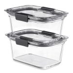 Rubbermaid 2-Pack 4.7 Cup Brilliance Glass Food Storage, Plastic