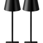 KDG 2 Pack Cordless Table Lamp,Portable LED Desk Lamp, 5000mAh Battery Operated, 3 Color Stepless Dimming Up, for Restaurant/Bed