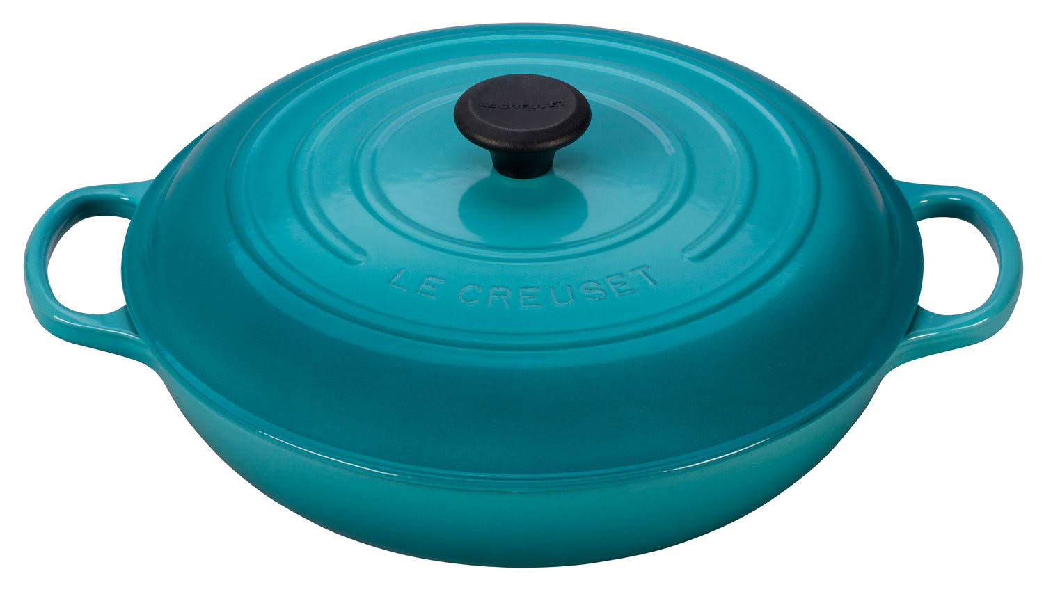 7ff212596ae06db01ba716447417c98653926ece5692e520ed85b240d7f89d5d.jpg Le Creuset 5-Quart Signature Cast Iron Braiser - Caribbean - Image 1