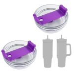 2 Pack 40 oz Tumbler Lid Compatible for Stanley Quencher, Spill Proof Splash Resistant Stainless Steel Tumbler Covers Fit for Stanley and More