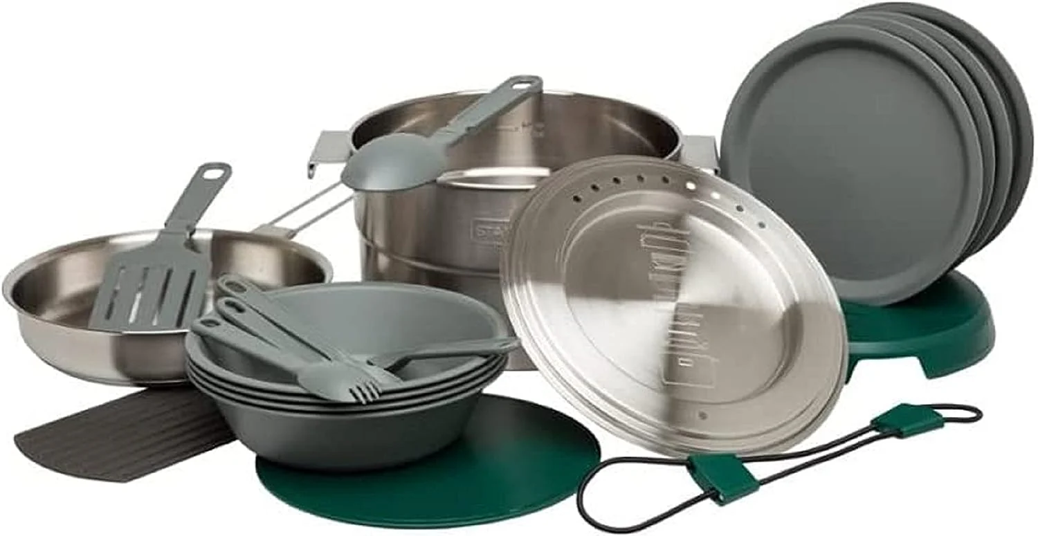 80330a8fd63dff2389fd1d5b52f7432595060ccca0e3d77843dc7ed369ae4c74.webp Stanley Base Camp Cook Set for 4 | 21 Pcs Nesting Cookware - Image 1