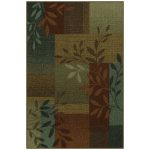 Mainstays Traditional Leaf Block Multicolor Print Indoor Accent Rug, 2'6"x3'10"'