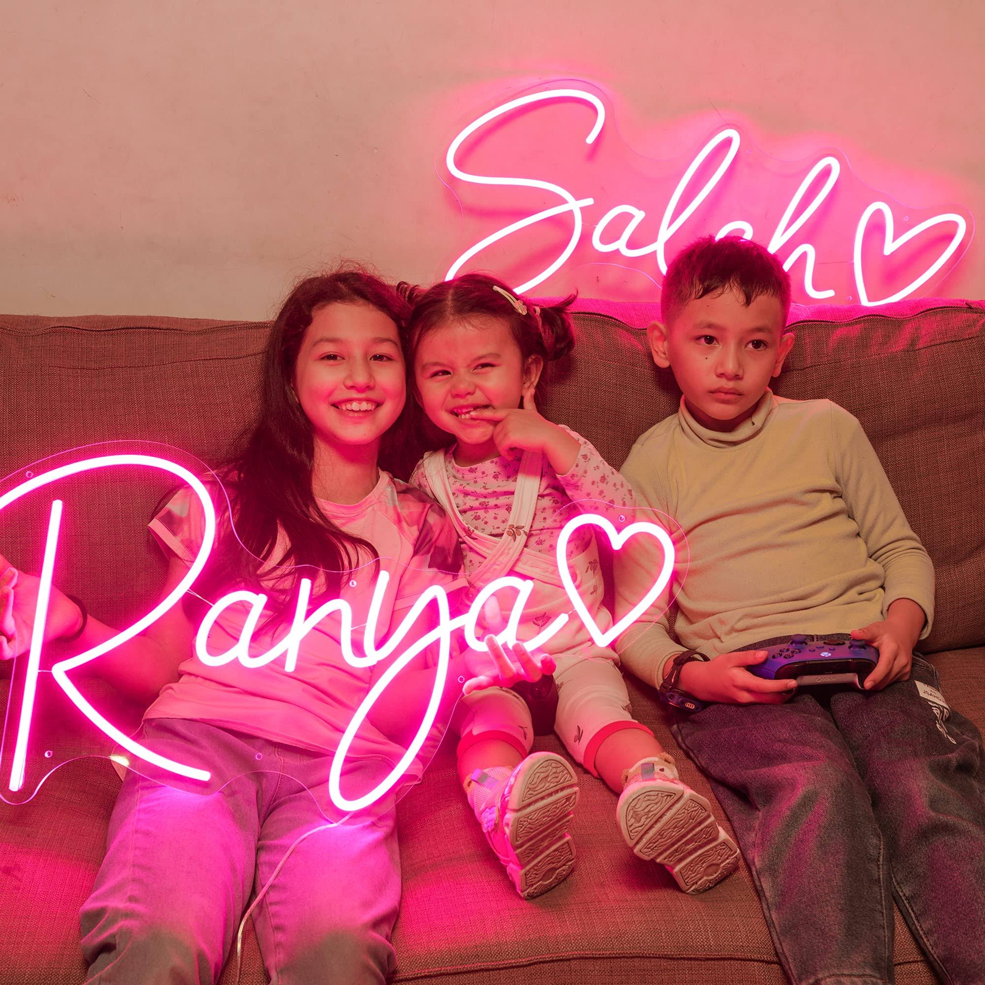 804c36375fa63a0cc8d986a7ae47b3222226c9420448ff02736daa54da123f22.jpg Custom Neon Signs for Wall Decor,Personalized Neon Signs Customizable,Large LED Neon Sign for Wedding Bedroom Business Logo Bar Salon Shop Dimmable - Image 1