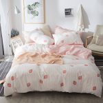 Aojim Cute Strawberry Duvet Cover with Two Pillowcases, Funny Patterns Fruit Printing Bedding Set 3 Pcs for Girls and Women Twin size, No Comforter
