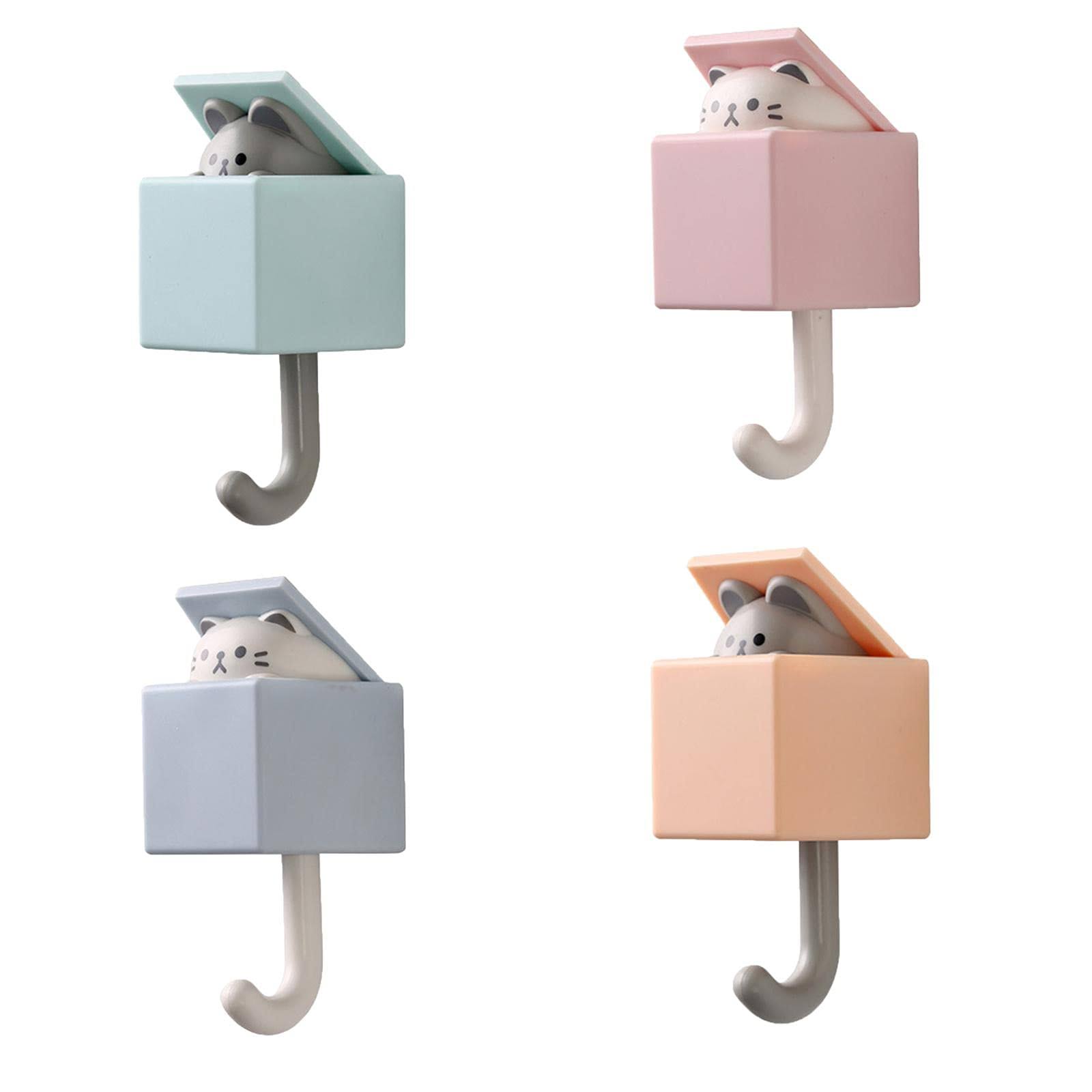 80758db2974d8fa227cb4b4e021af1421864dbd2e4e30f630fed32fa631cfe45.jpg RELABTABY Creative Adhesive Coat Hook,6 Pcs Cute Pet Hooks for Coat, Scarf, Hat, Towel,Key,Bag, Utility Cat Hook for Wall Hanging Decorations(All 6 - Image 1