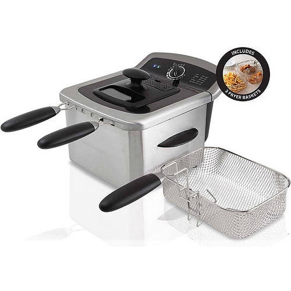 807e0c58bdc76e2f0488215244cc2b96d7caac5bc57950d53f0cdf8a2533fa23.jpg Farberware 4L Deep Fryer Stainless Steel - Image 1