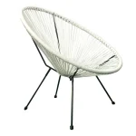 Highlanderhome Water - Resistant Retro - Modern Outdoor Acapulco Chair White