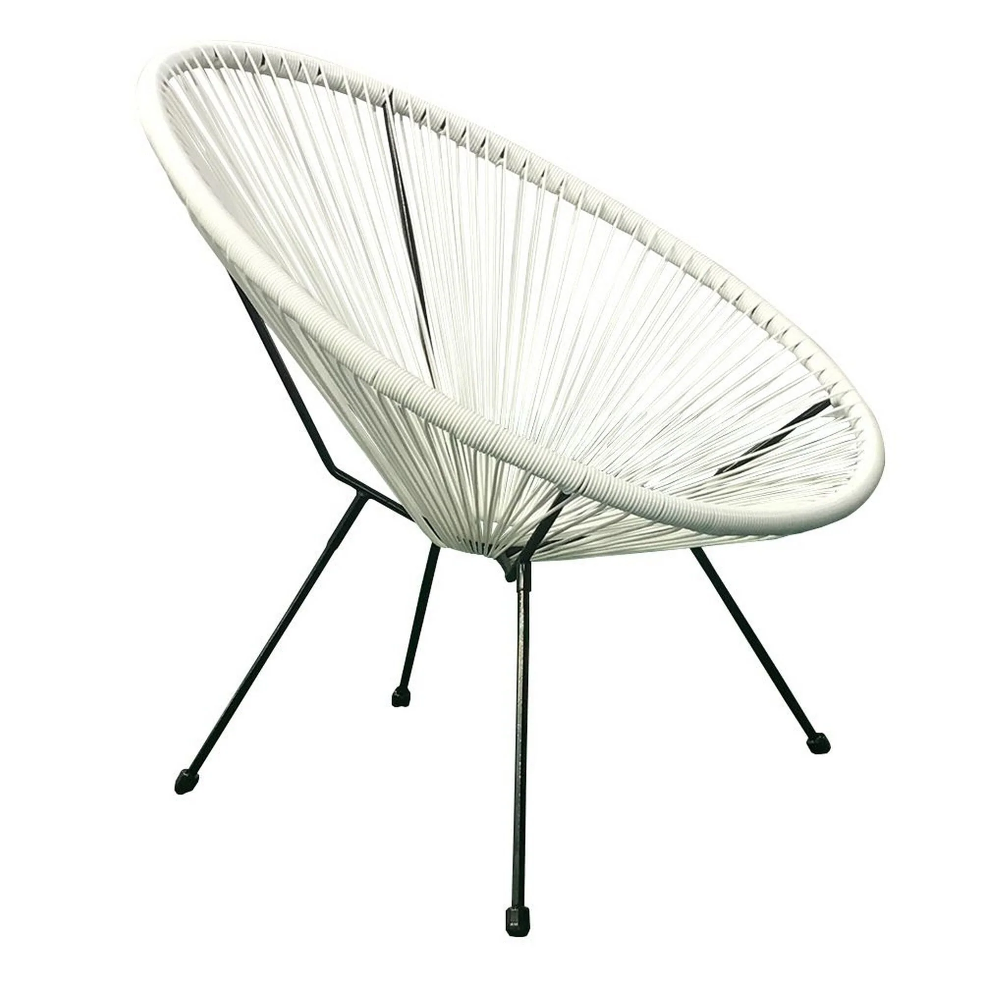 80eeea3104b8af0ce6870e04844e854dff1bd5cfac277b7b183dd02d53475dfe.webp Highlanderhome Water - Resistant Retro - Modern Outdoor Acapulco Chair White - Image 1