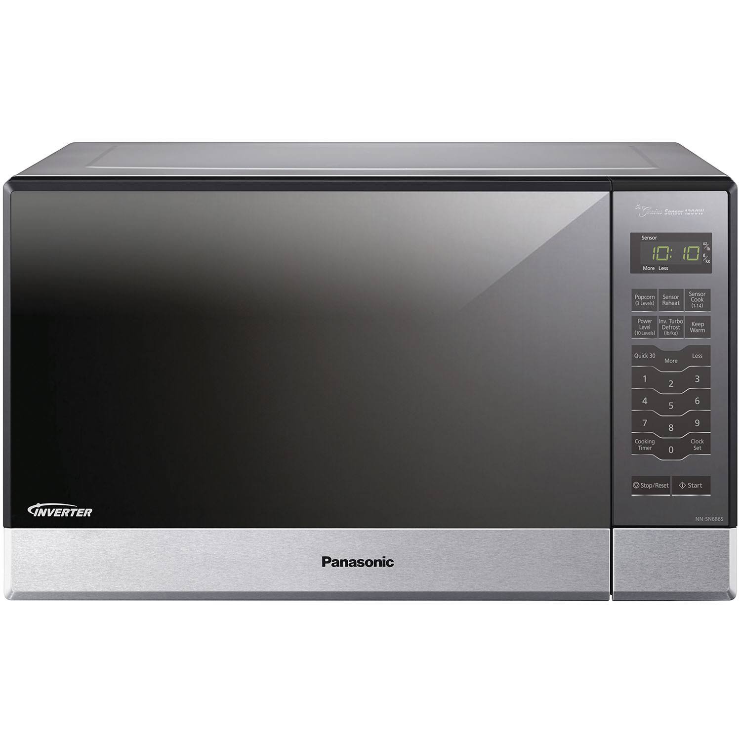 810191b4d9323f08da243fe0121c63df557e2a677890dacc26ac66393945c31e.jpg Panasonic NN-SN686S 1200W Countertop Microwave Oven - 1.2 cu ft - Silver - Image 1