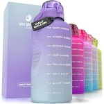 You Got This Living Motivational Water Bottle with Straw & Handle, Half Gallon Water Bottle 64 oz/2.2L, Gym Water Bottle, Achieve All-Day Hydration