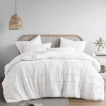 510 Design Porter Soft Washed Pleated Duvet Cover Set, White, Full/Queen