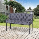 Outsunny Outdoor Garden Patio Bench Swing Chair Replacement Seat Pad Cushions Backrest (150 x 98 cm, 3 Seater)